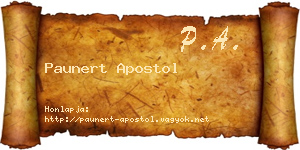 Paunert Apostol névjegykártya